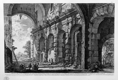 View of the Upper Floor of the Menagerie Built by Domitian for the Flavian Amphitheater, Commonly Known as the Curia Ostilia by Giovanni Battista Piranesi